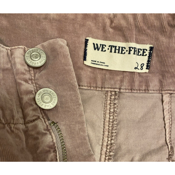 Free People Jayde Corduroy Flare High Rise Pants 28 Mauve Boho Retro 70s - Picture 5 of 12